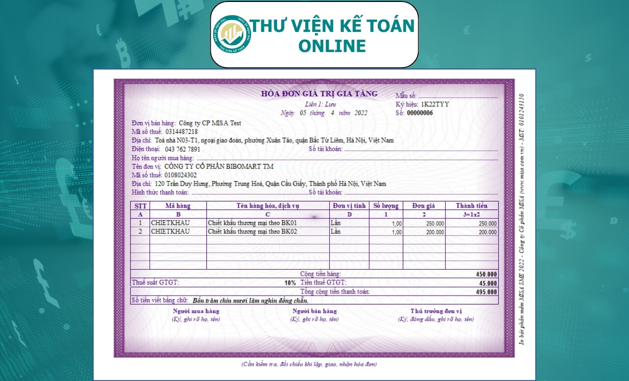 Cách kê khai Chiết khấu thương mại, giảm giá hàng bán